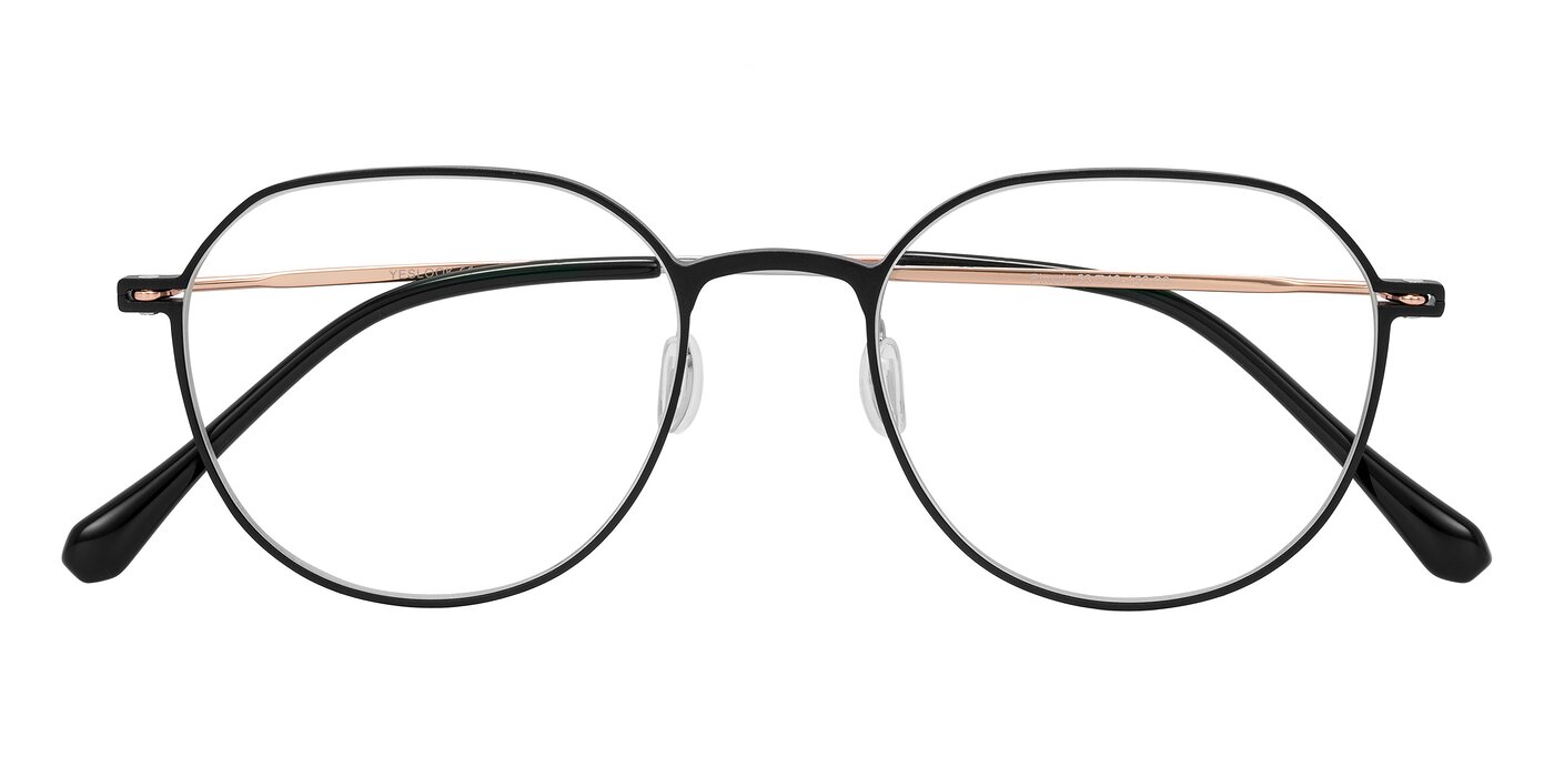 Pineda - Black/Rose Gold Blue Light Glasses
