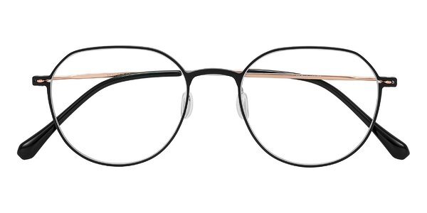 Front of Pineda in Black/Rose Gold