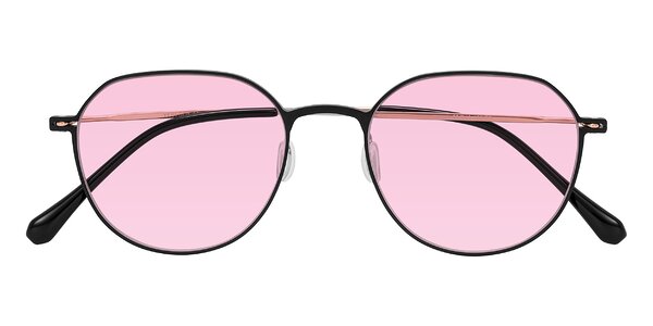 Front of Pineda in Black/Rose Gold