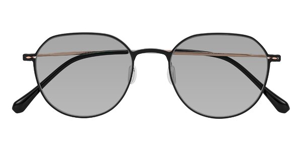 Front of Pineda in Black/Rose Gold