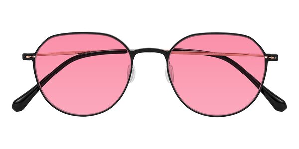 Front of Pineda in Black/Rose Gold
