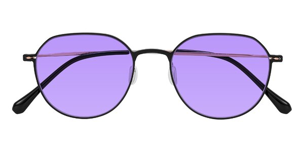 Front of Pineda in Black/Rose Gold
