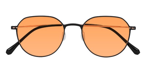 Front of Pineda in Black/Rose Gold