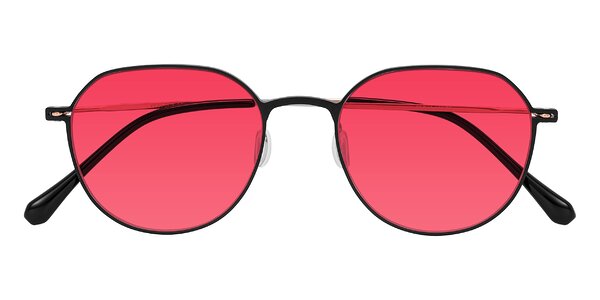 Front of Pineda in Black/Rose Gold