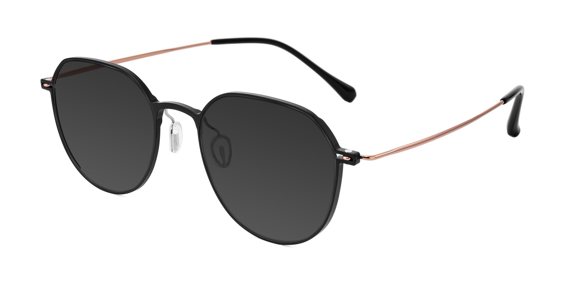 Angle of Pineda in Black/Rose Gold with Gray Tinted Lenses