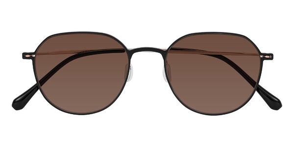 Front of Pineda in Black/Rose Gold