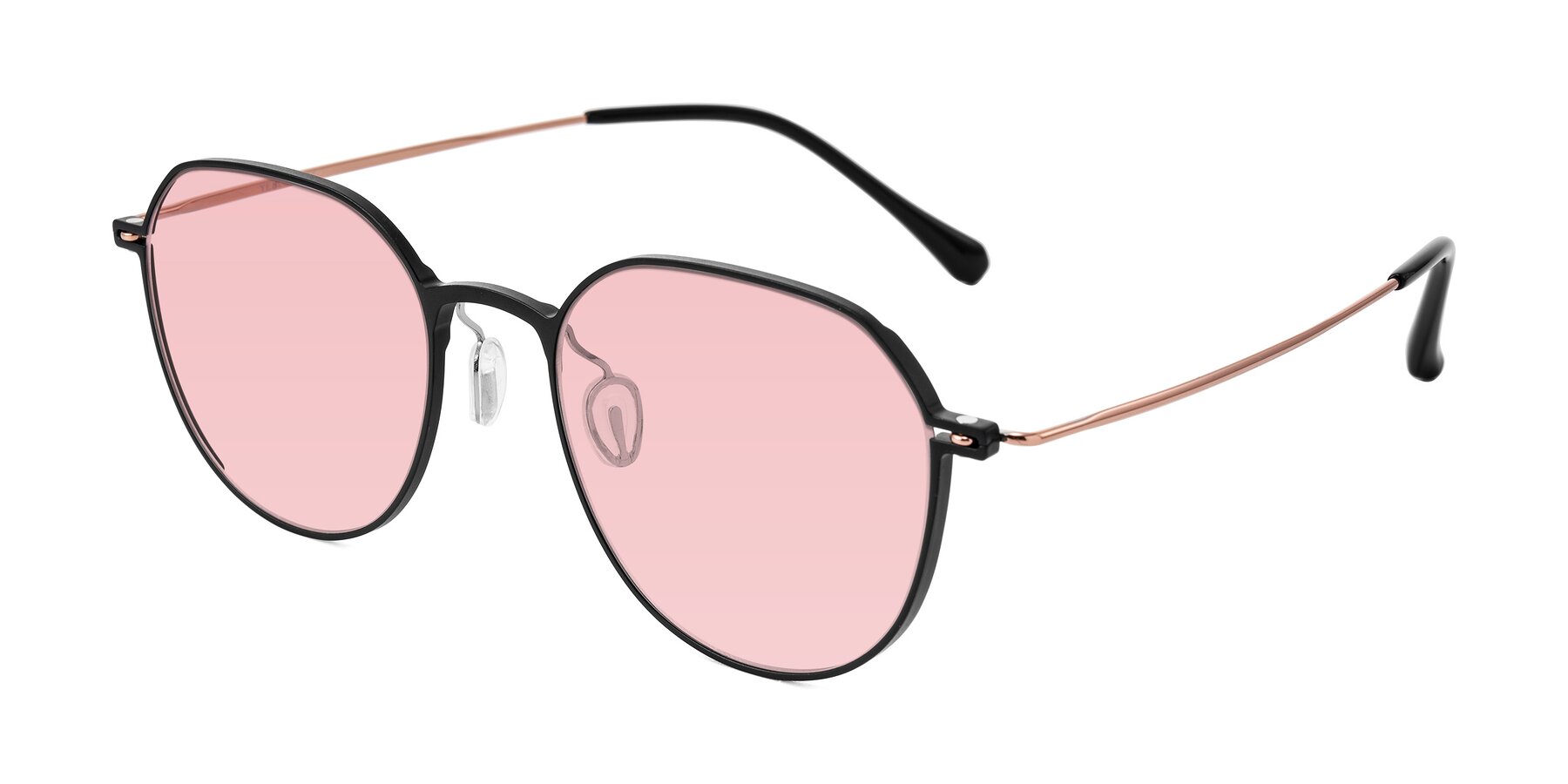 Angle of Pineda in Black/Rose Gold with Light Garnet Tinted Lenses