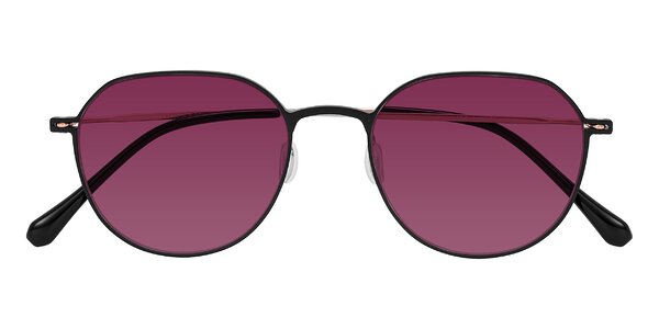 Front of Pineda in Black/Rose Gold