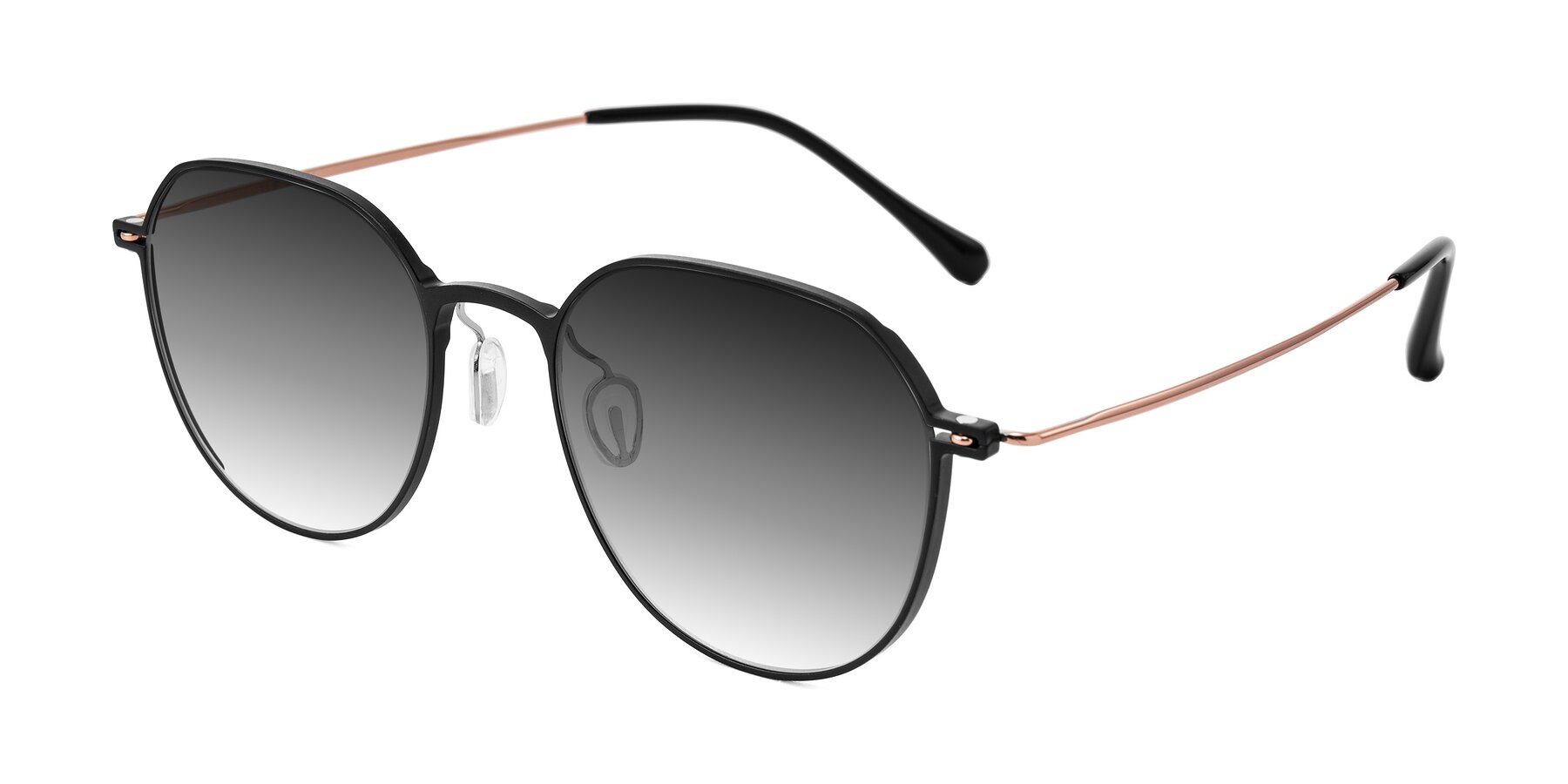Angle of Pineda in Black/Rose Gold with Gray Gradient Lenses