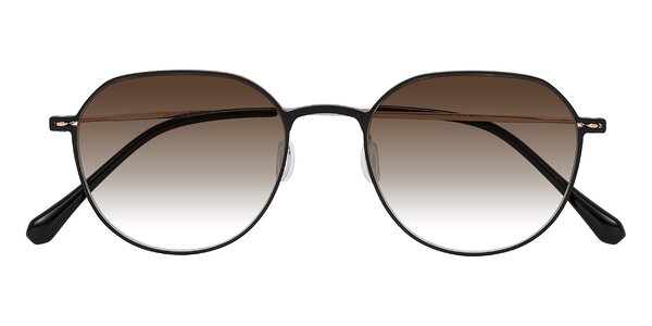 Front of Pineda in Black/Rose Gold