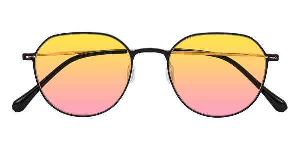 Front of Pineda in Black/Rose Gold