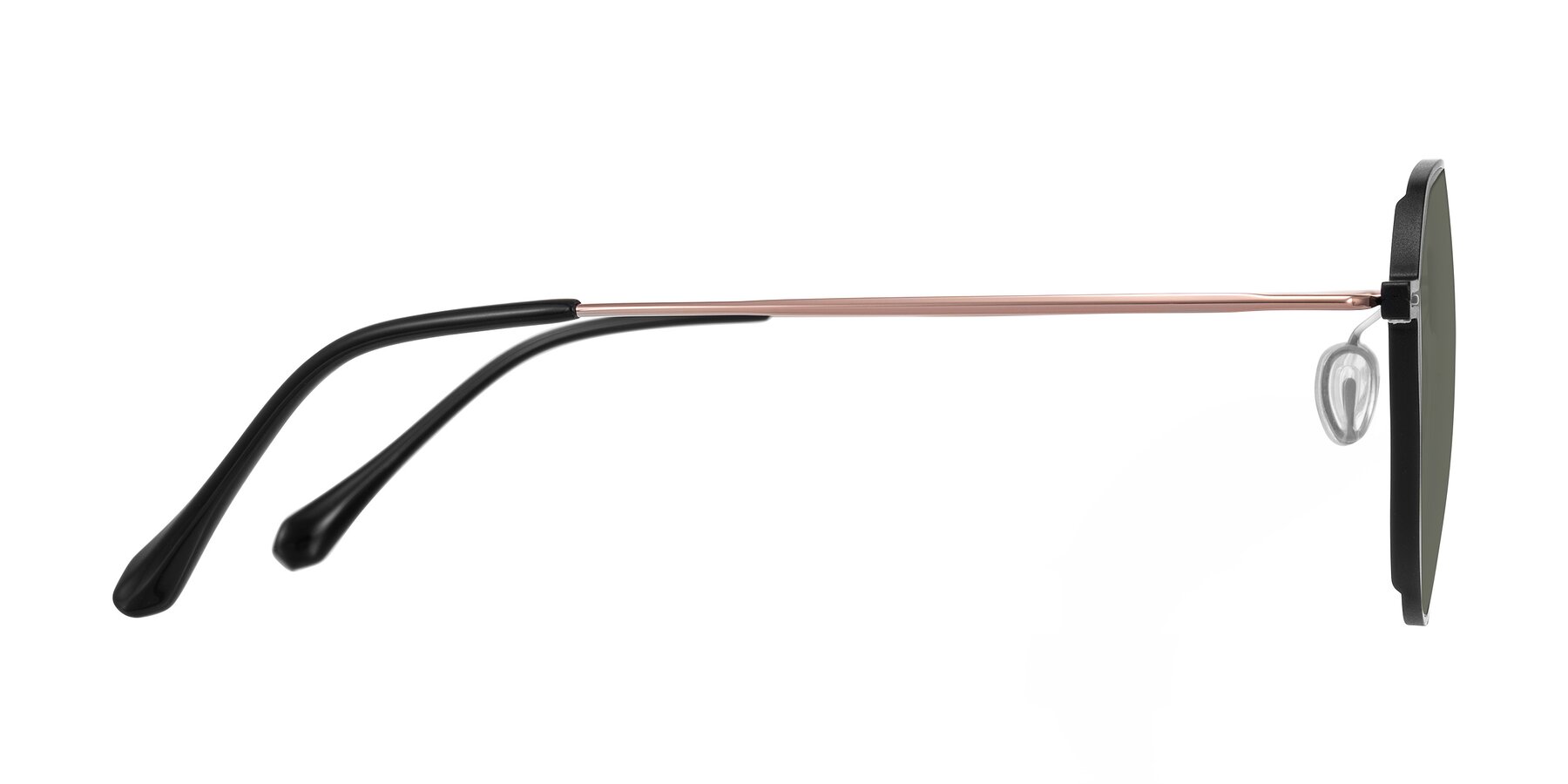 Side of Pineda in Black/Rose Gold with Gray Polarized Lenses