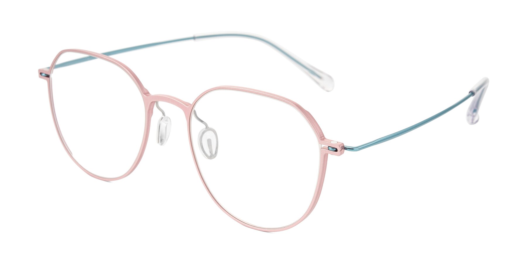 Angle of Pineda in Pink/Blue with Clear Eyeglass Lenses