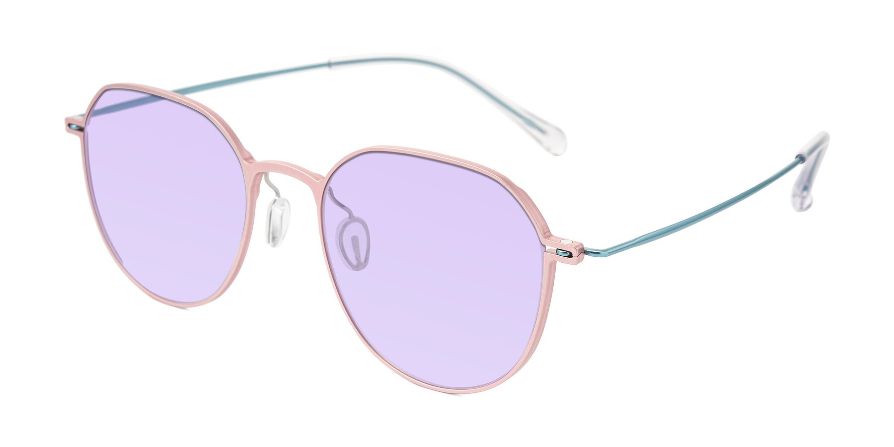 Angle of Pineda in Pink/Blue with Light Purple Tinted Lenses