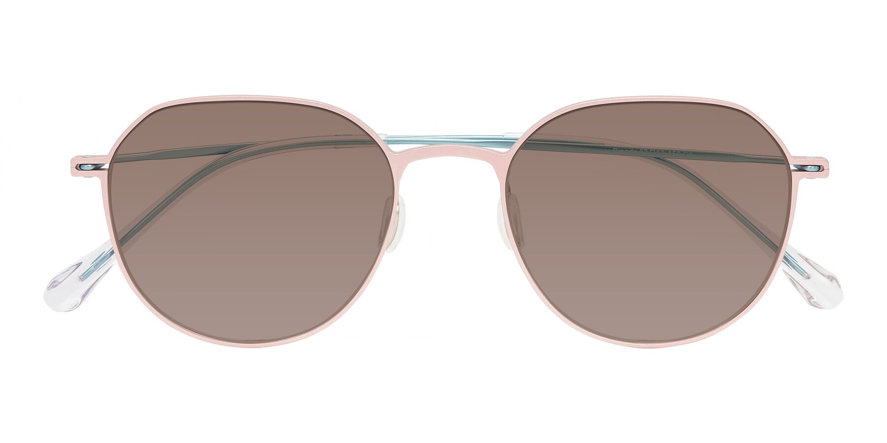 Folded Front of Pineda in Pink/Blue with Medium Brown Tinted Lenses