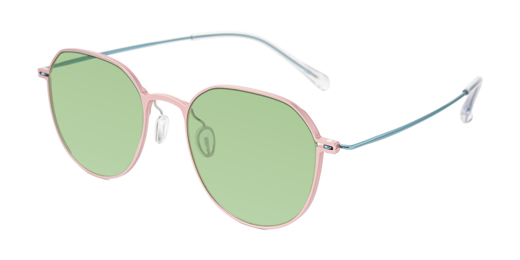 Angle of Pineda in Pink/Blue with Medium Green Tinted Lenses