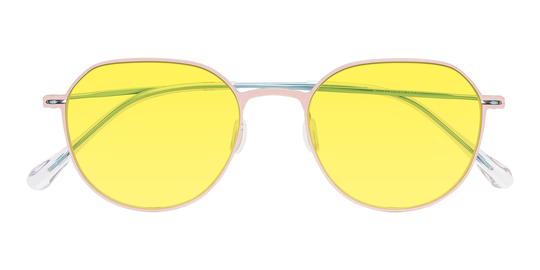 Folded Front of Pineda in Pink/Blue with Medium Yellow Tinted Lenses