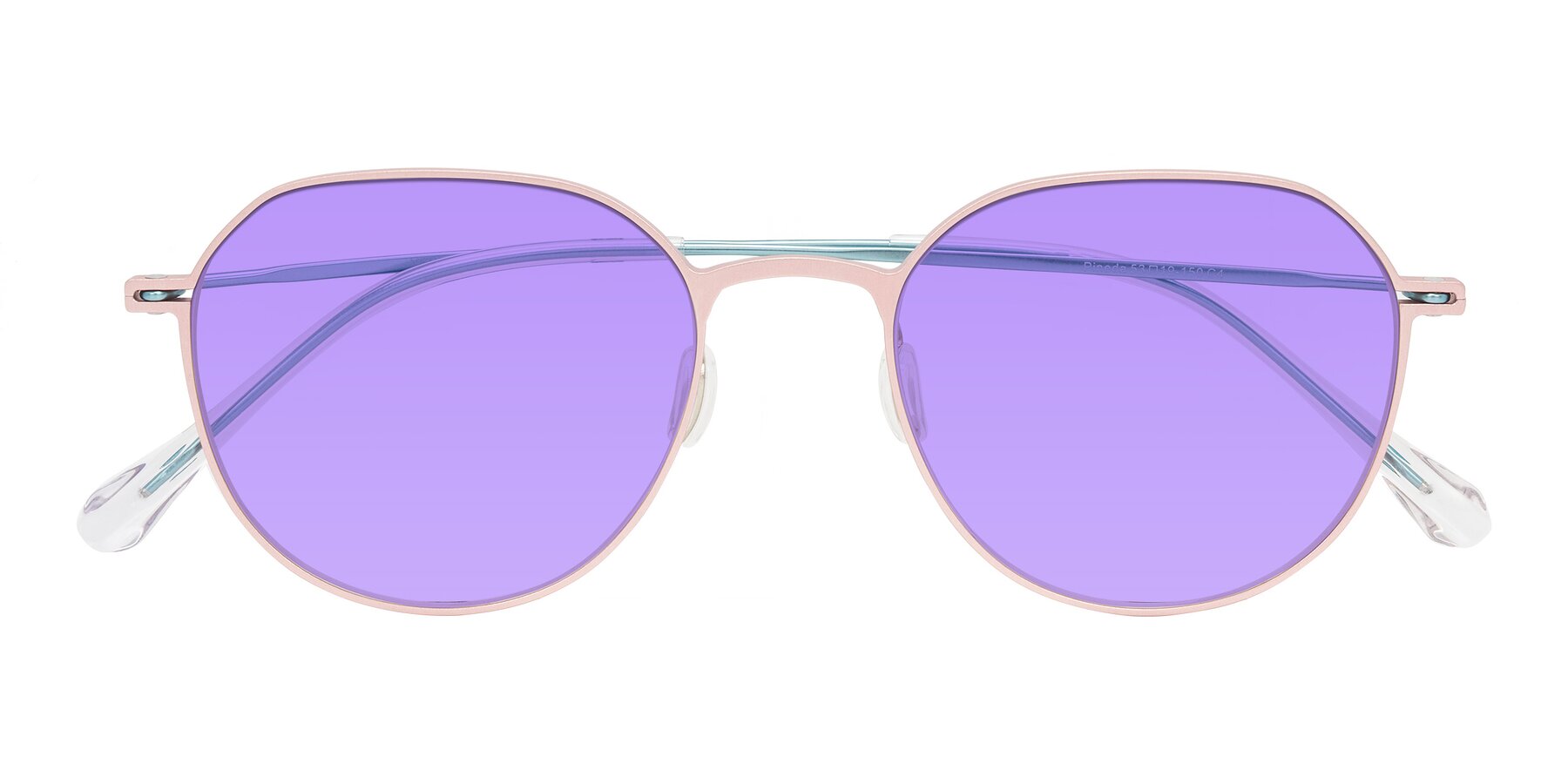 Folded Front of Pineda in Pink/Blue with Medium Purple Tinted Lenses