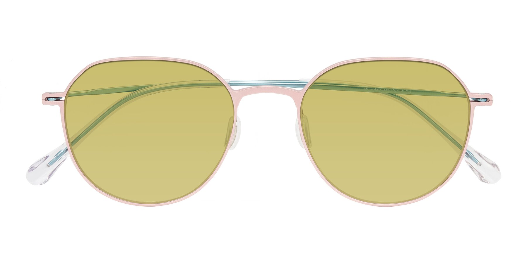 Folded Front of Pineda in Pink/Blue with Medium Champagne Tinted Lenses