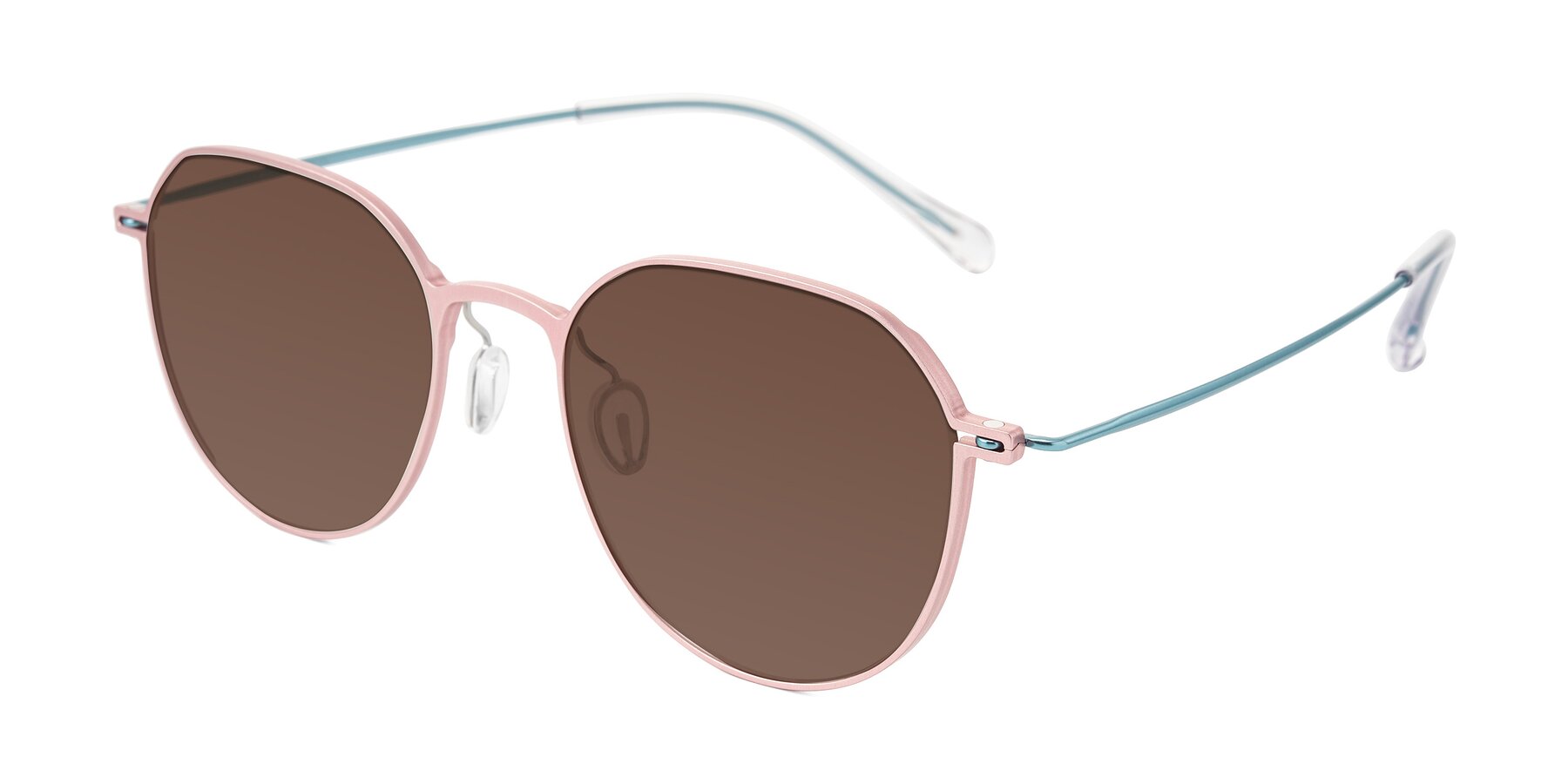 Angle of Pineda in Pink/Blue with Brown Tinted Lenses