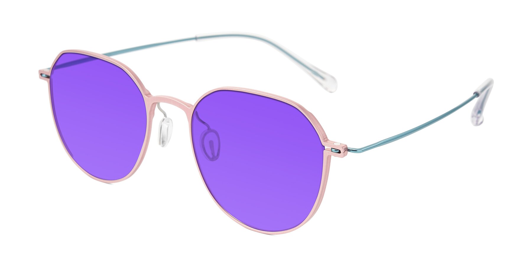 Angle of Pineda in Pink/Blue with Purple Tinted Lenses
