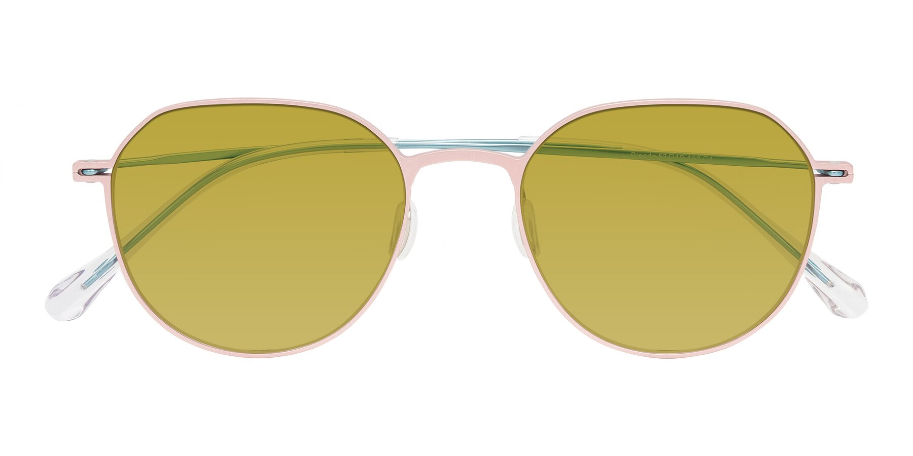 Folded Front of Pineda in Pink/Blue with Champagne Tinted Lenses