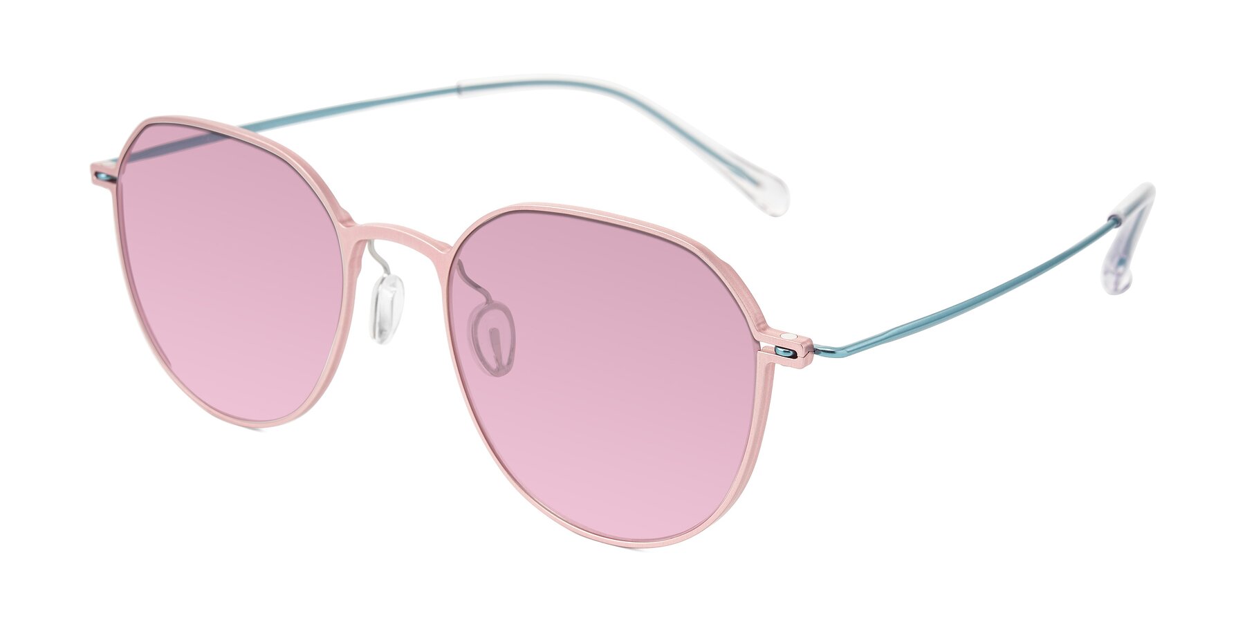 Angle of Pineda in Pink/Blue with Light Wine Tinted Lenses