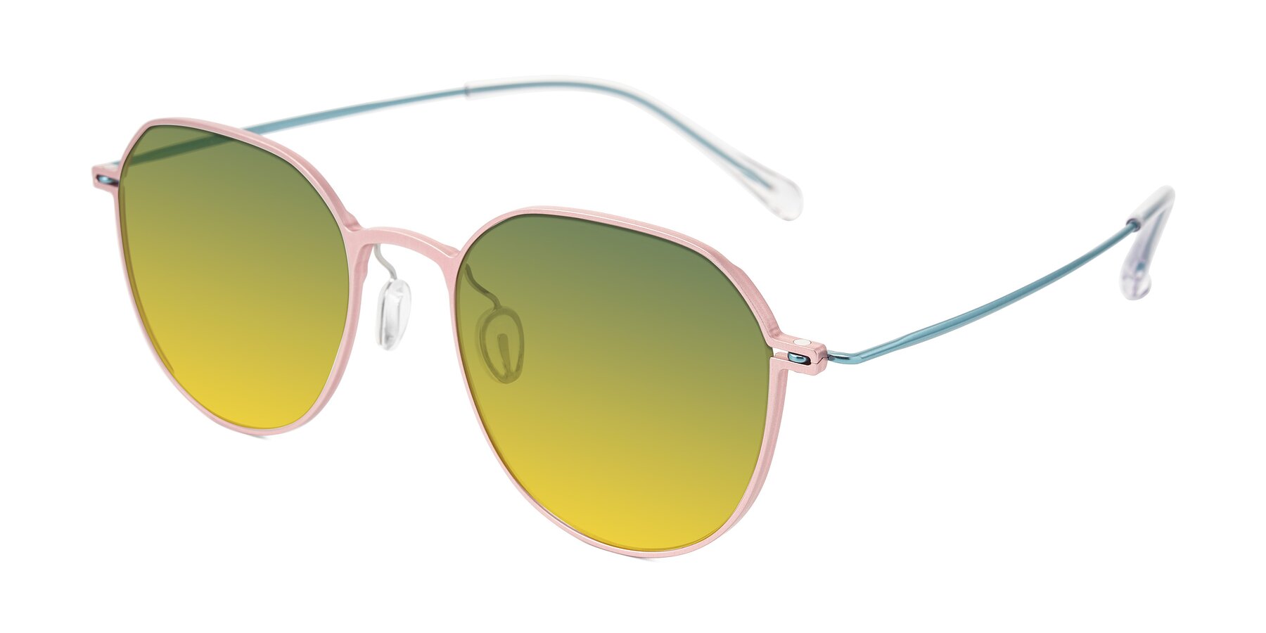 Angle of Pineda in Pink/Blue with Green / Yellow Gradient Lenses
