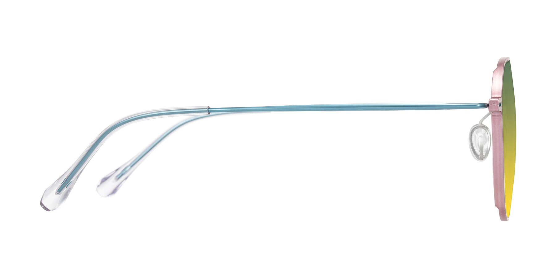 Side of Pineda in Pink/Blue with Green / Yellow Gradient Lenses