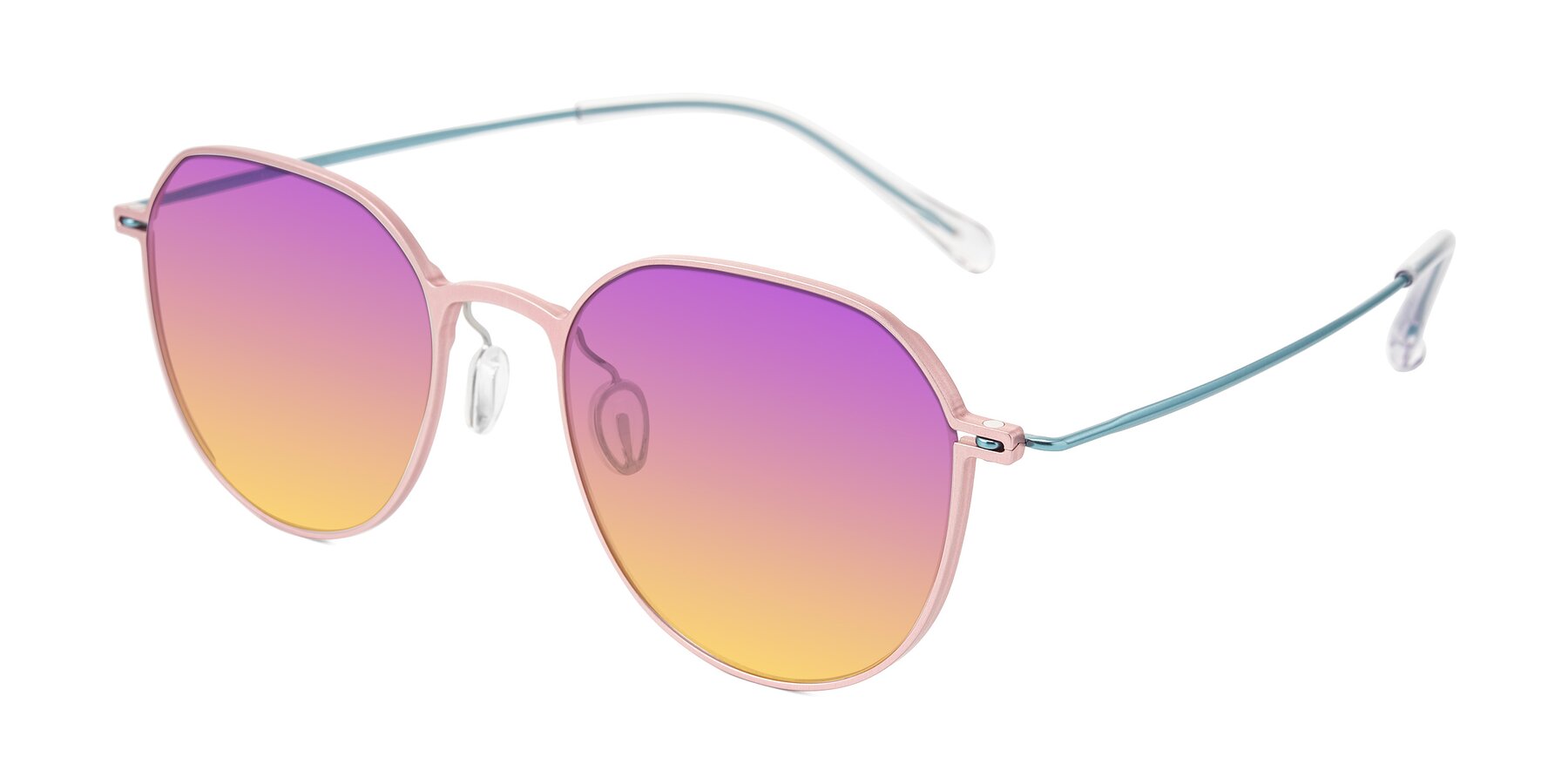 Angle of Pineda in Pink/Blue with Purple / Yellow Gradient Lenses