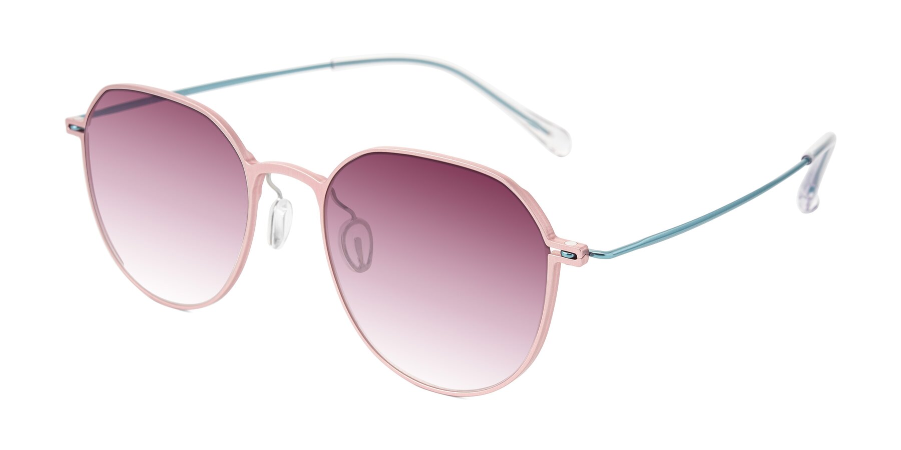 Angle of Pineda in Pink/Blue with Wine Gradient Lenses