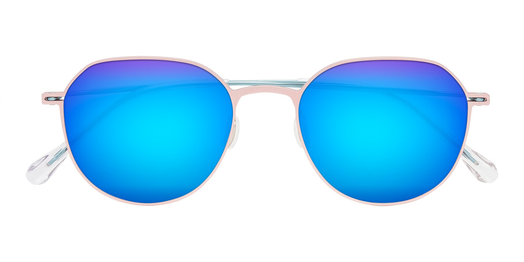 Folded Front of Pineda in Pink/Blue with Blue Mirrored Lenses