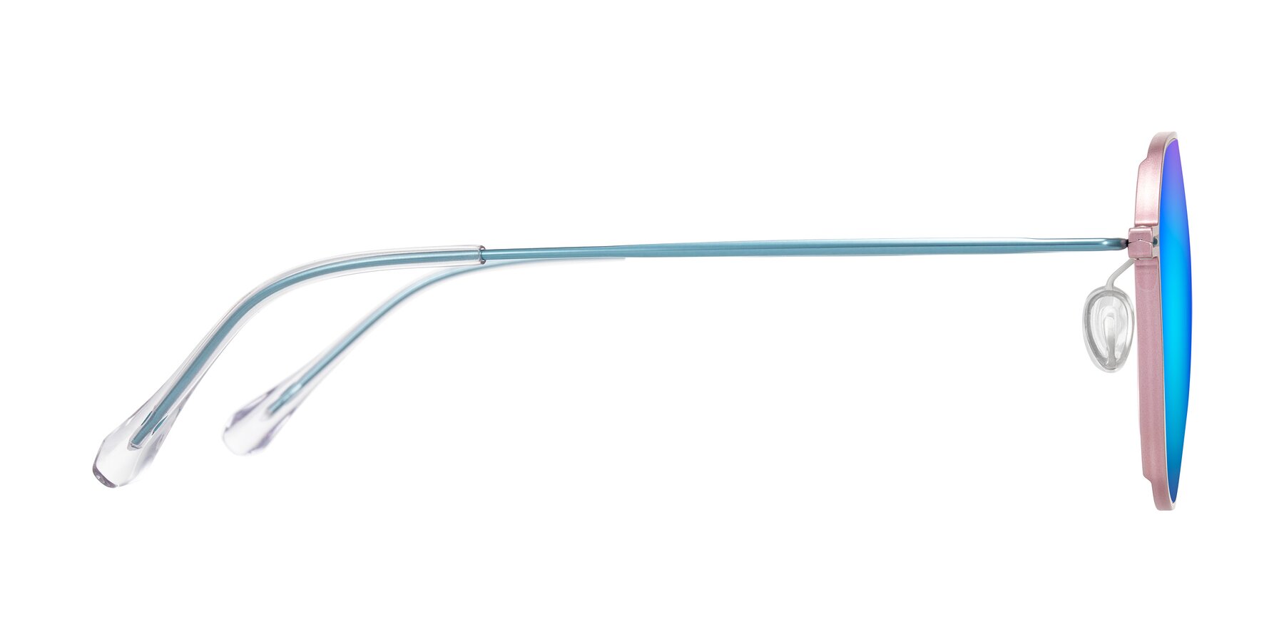 Side of Pineda in Pink/Blue with Blue Mirrored Lenses