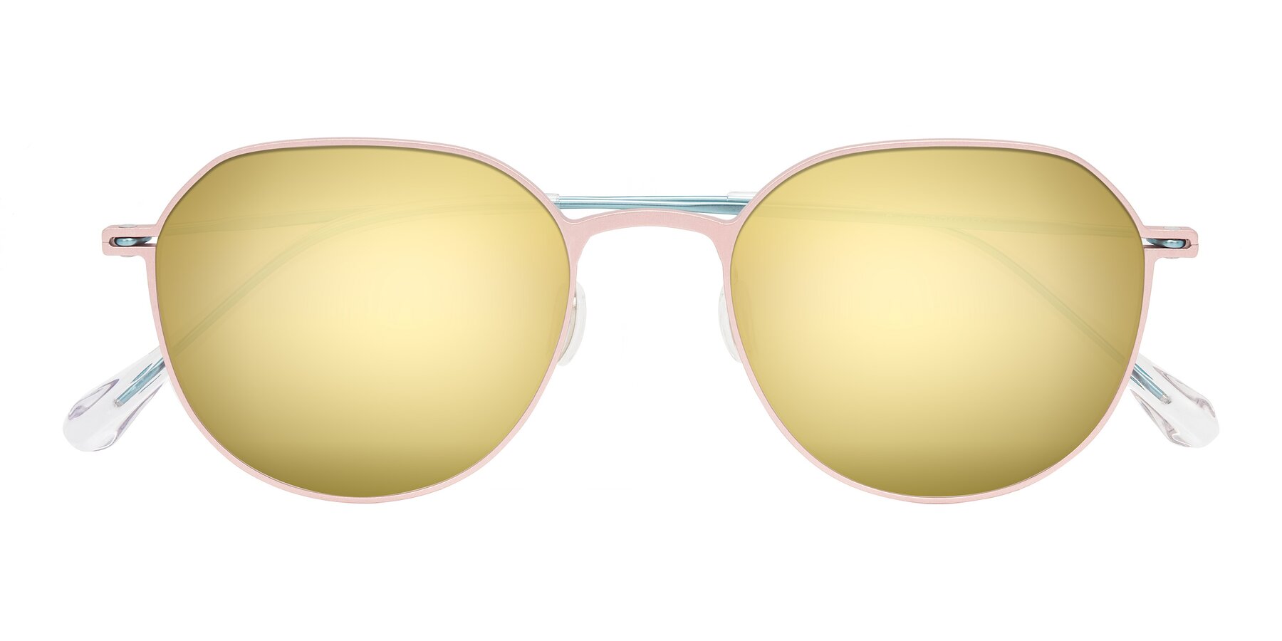 Folded Front of Pineda in Pink/Blue with Gold Mirrored Lenses