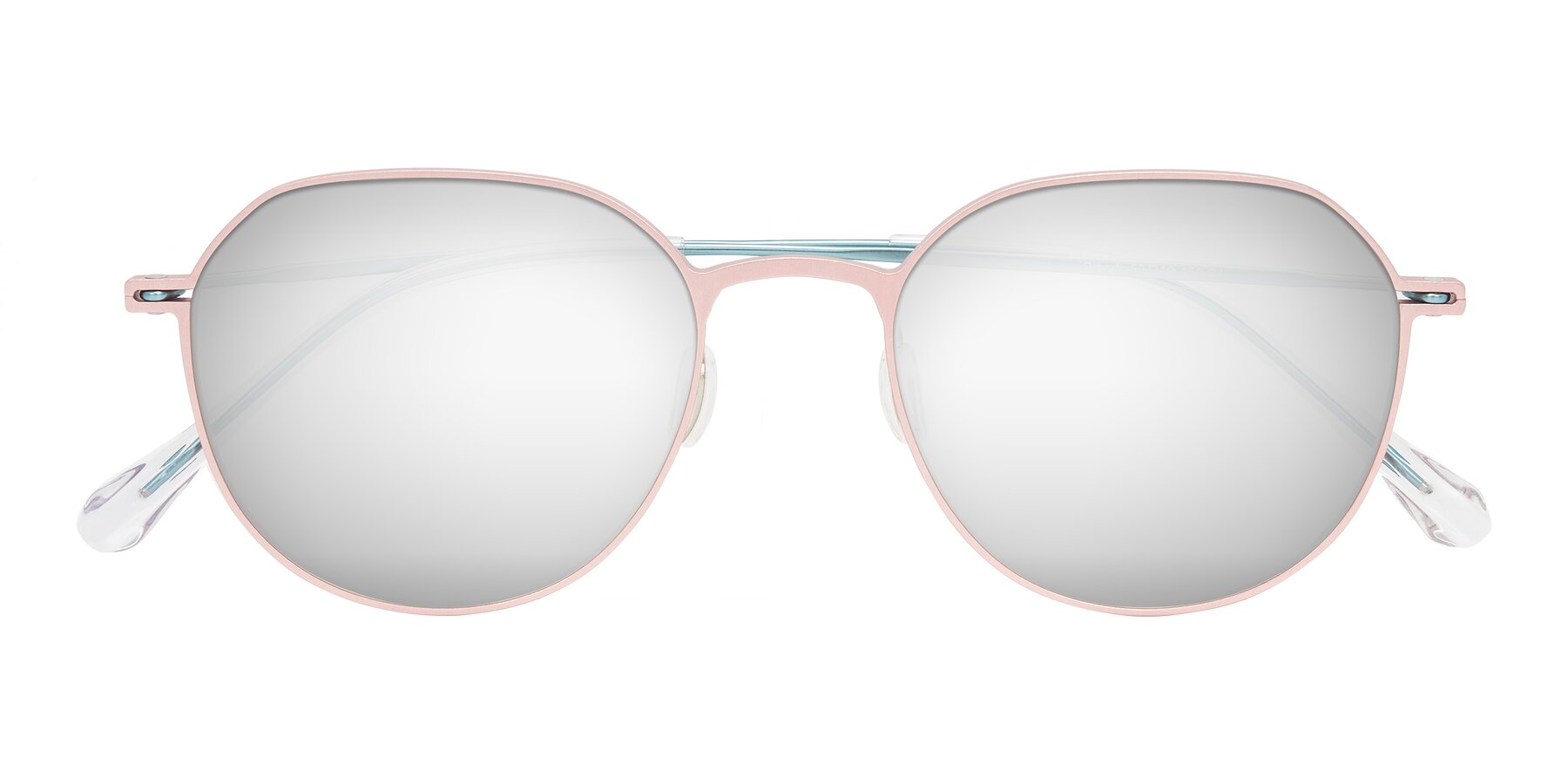 Folded Front of Pineda in Pink/Blue with Silver Mirrored Lenses