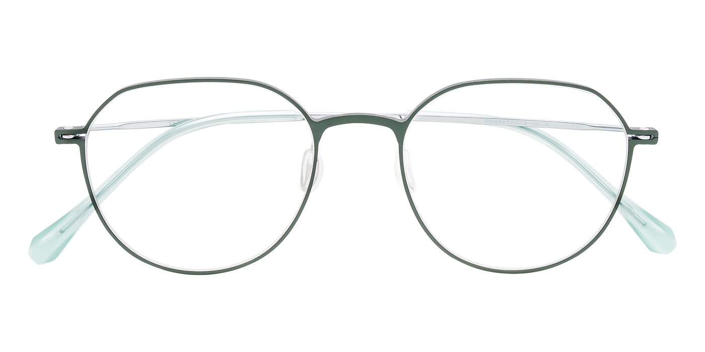 Pineda - Dark Green/Silver Eyeglasses