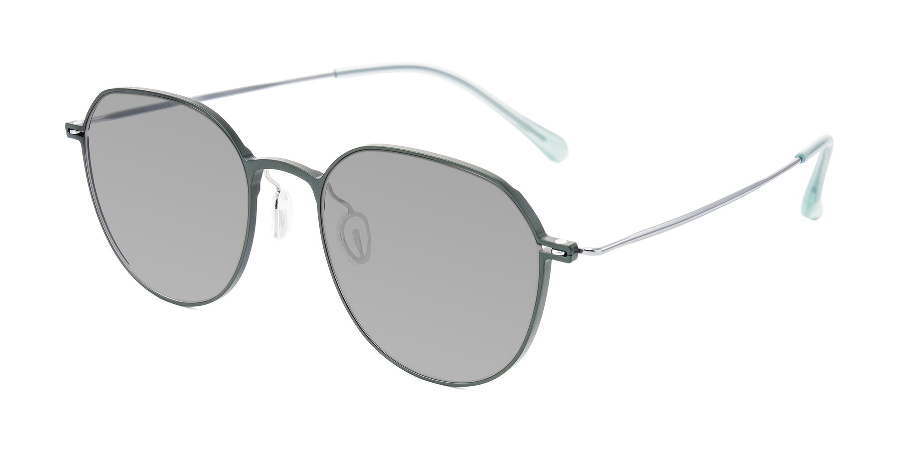 Angle of Pineda in Dark Green/Silver with Light Gray Tinted Lenses