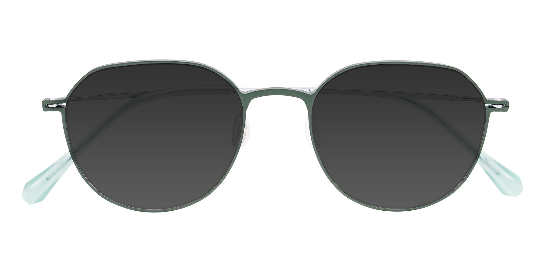 Folded Front of Pineda in Dark Green/Silver with Gray Tinted Lenses