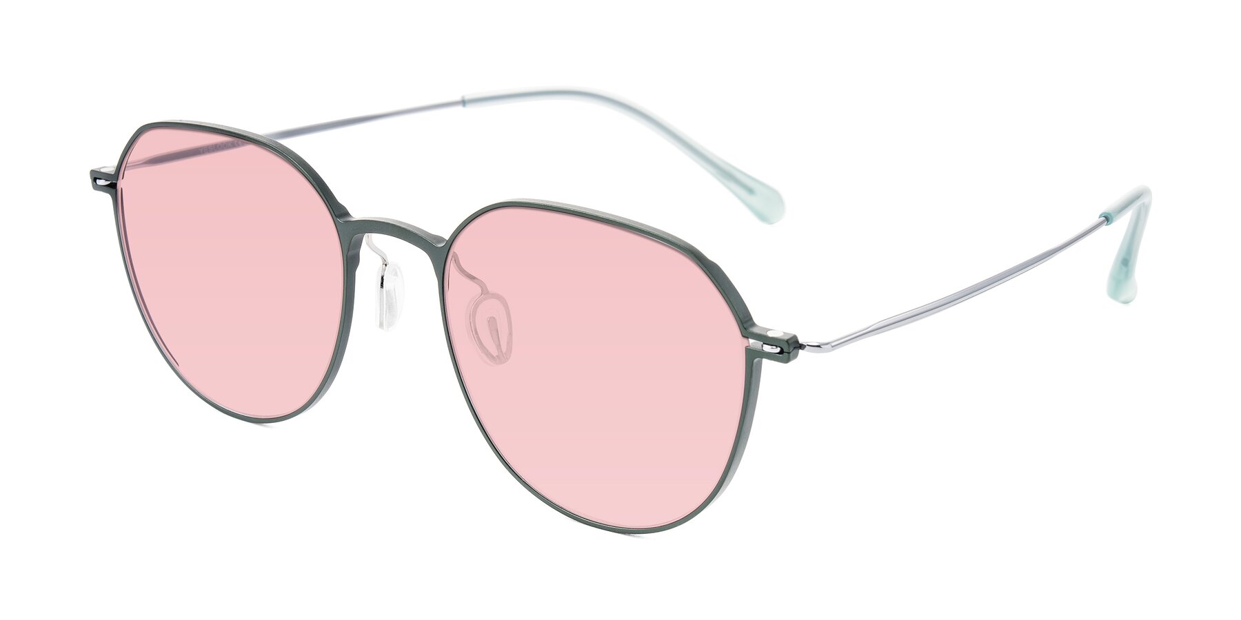 Angle of Pineda in Dark Green/Silver with Light Garnet Tinted Lenses