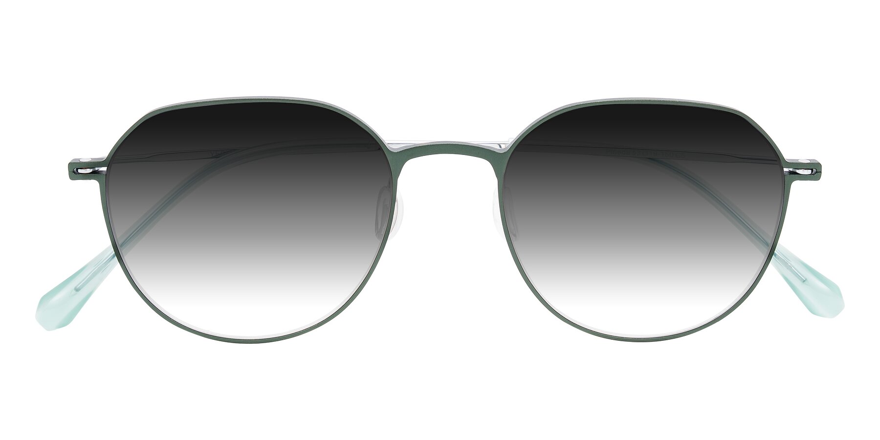 Folded Front of Pineda in Dark Green/Silver with Gray Gradient Lenses