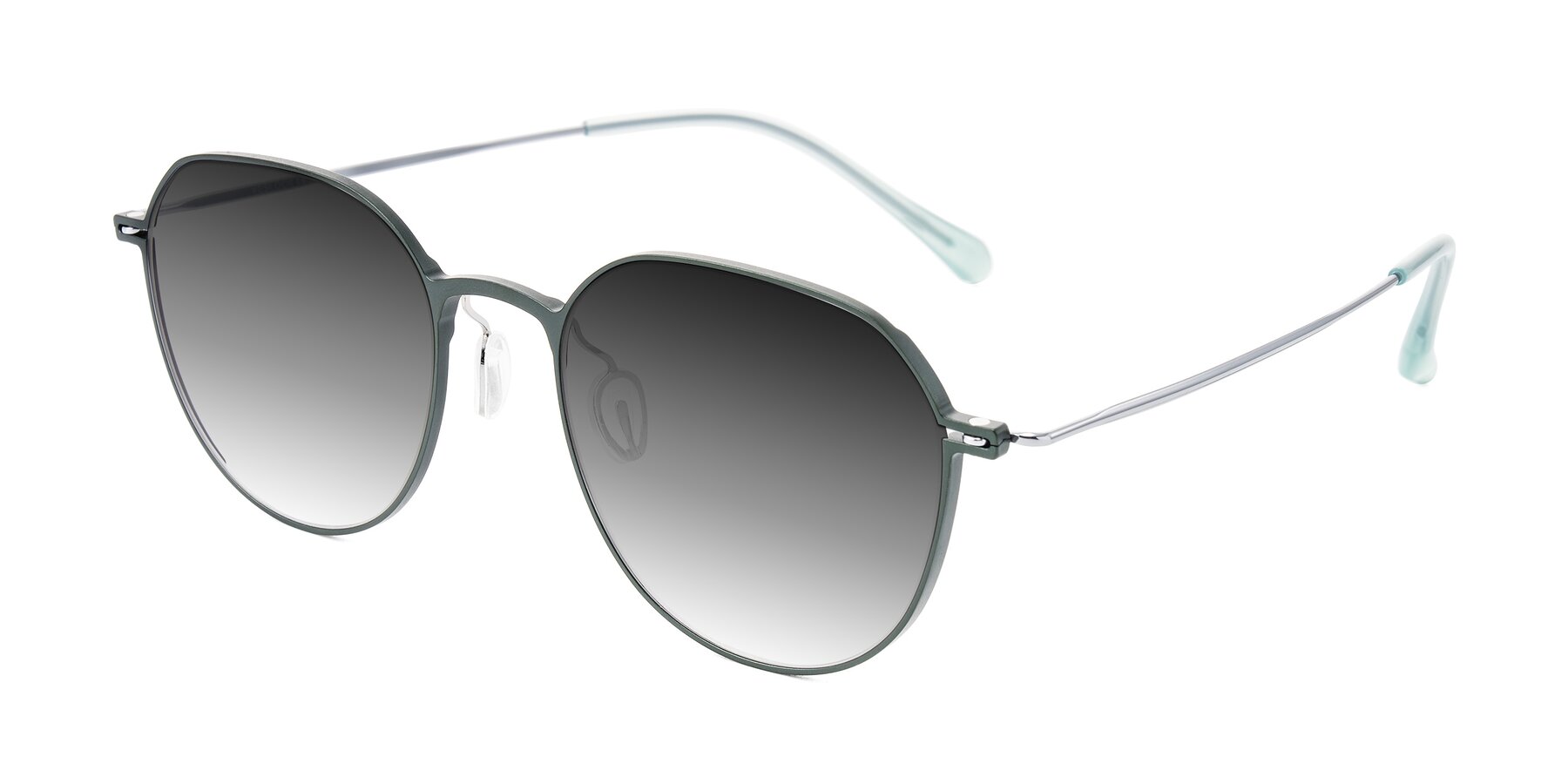 Angle of Pineda in Dark Green/Silver with Gray Gradient Lenses