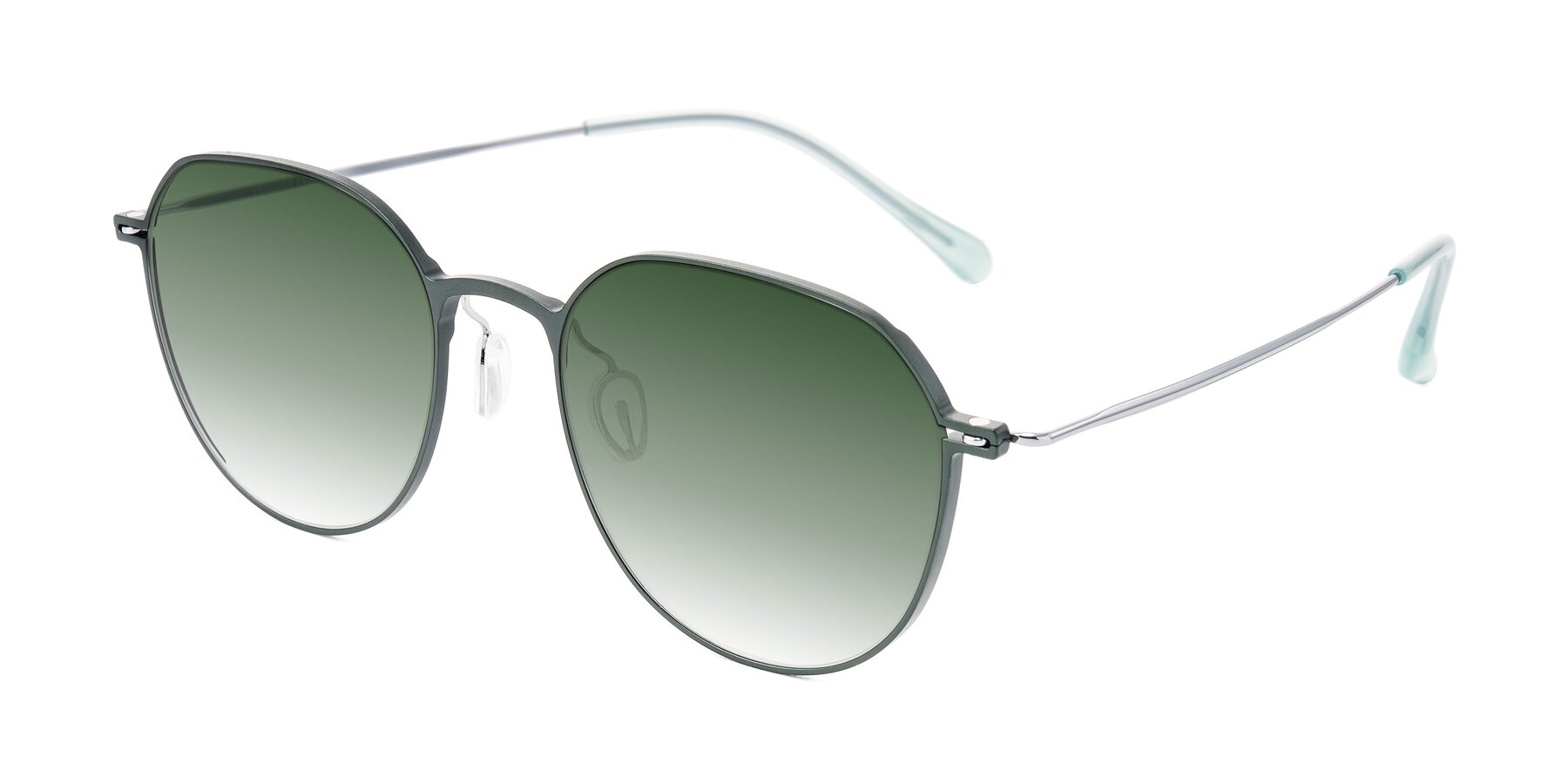 Angle of Pineda in Dark Green/Silver with Green Gradient Lenses