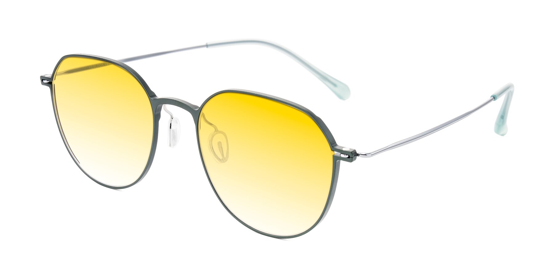 Angle of Pineda in Dark Green/Silver with Yellow Gradient Lenses