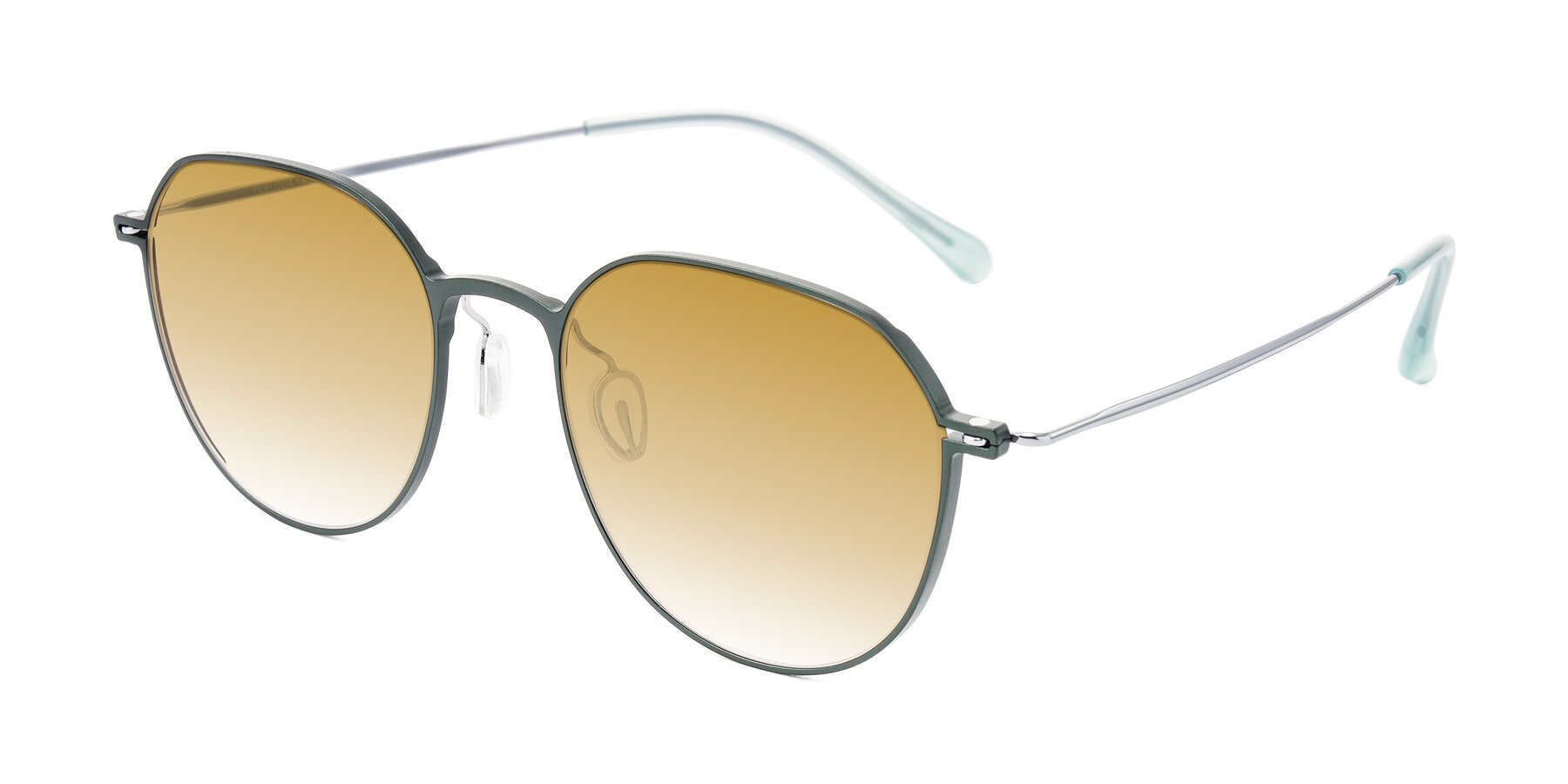 Angle of Pineda in Dark Green/Silver with Champagne Gradient Lenses