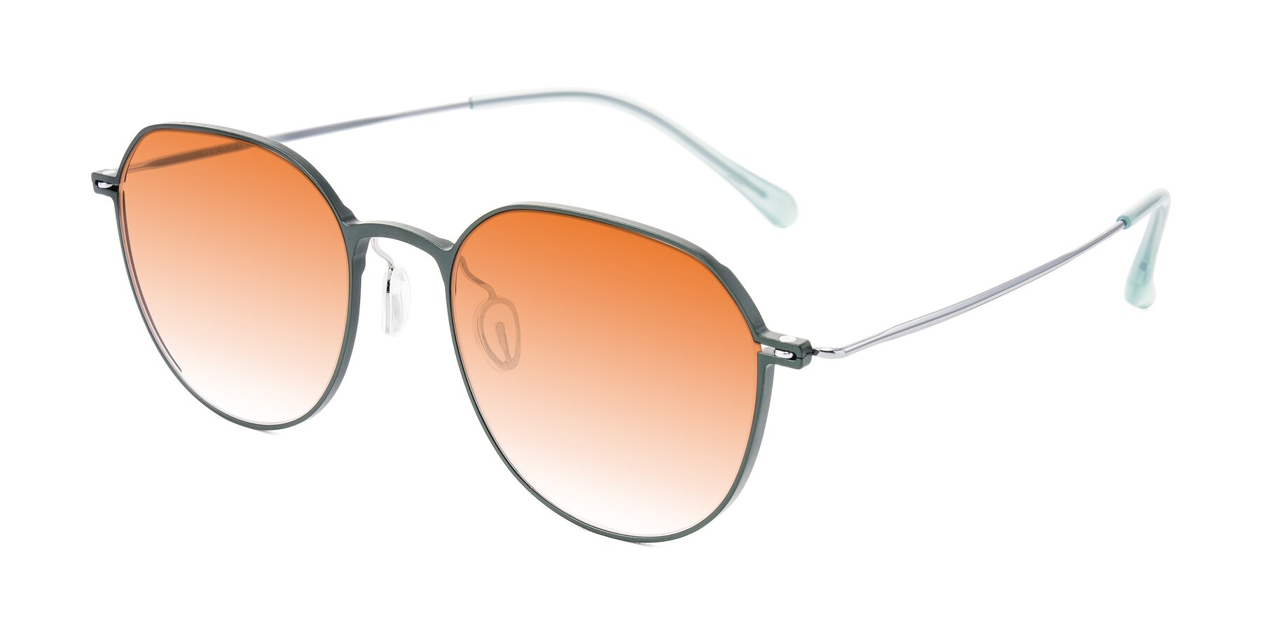 Angle of Pineda in Dark Green/Silver with Orange Gradient Lenses