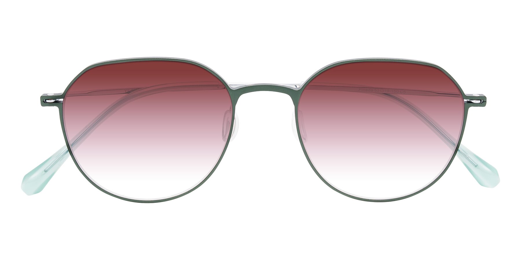 Folded Front of Pineda in Dark Green/Silver with Garnet Gradient Lenses