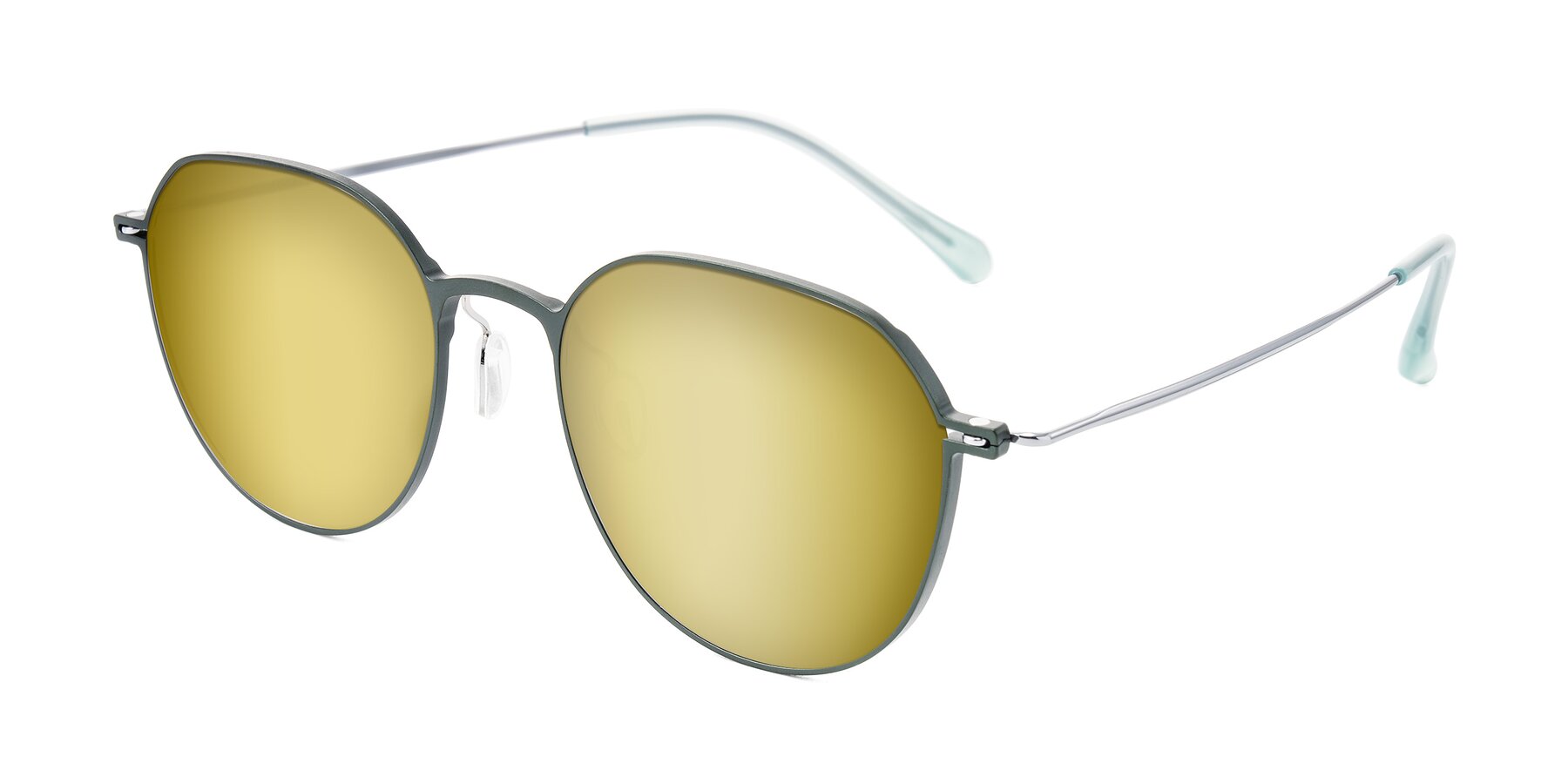 Angle of Pineda in Dark Green/Silver with Gold Mirrored Lenses