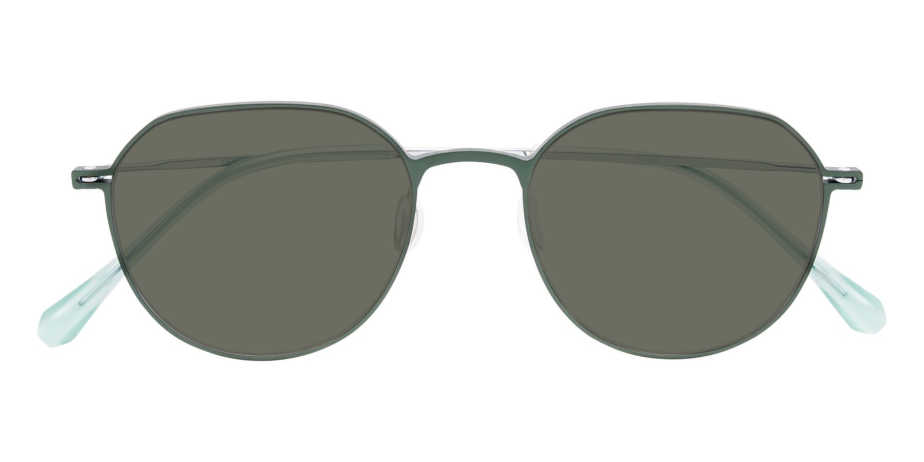 Folded Front of Pineda in Dark Green/Silver with Gray Polarized Lenses
