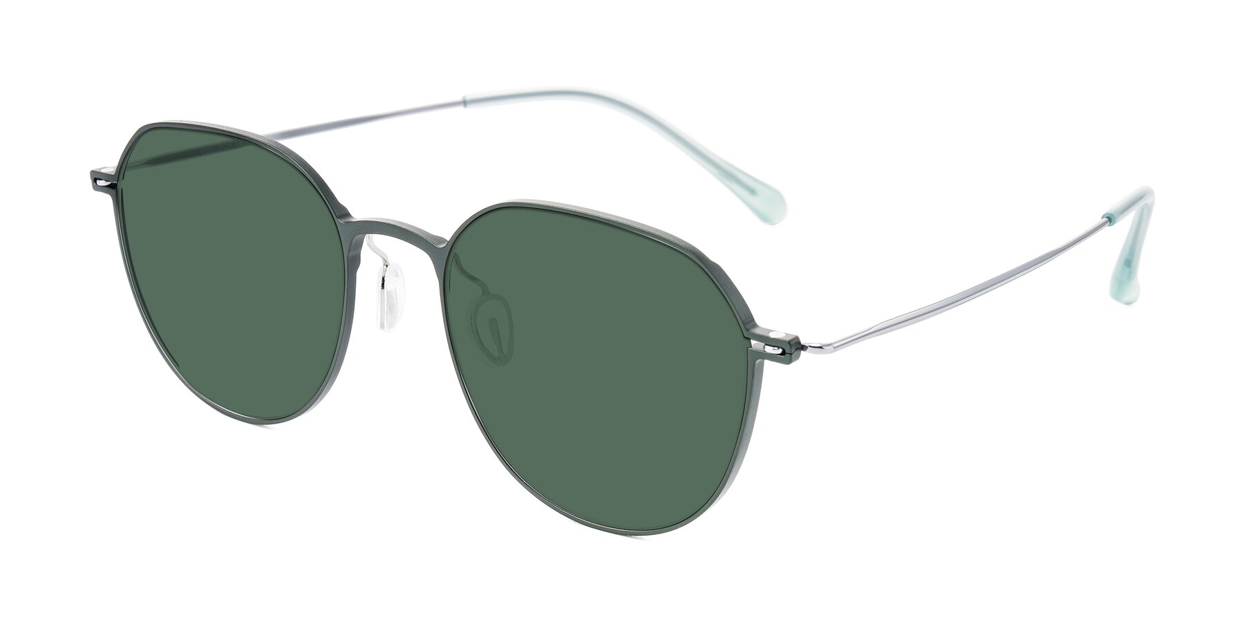 Angle of Pineda in Dark Green/Silver with Green Polarized Lenses