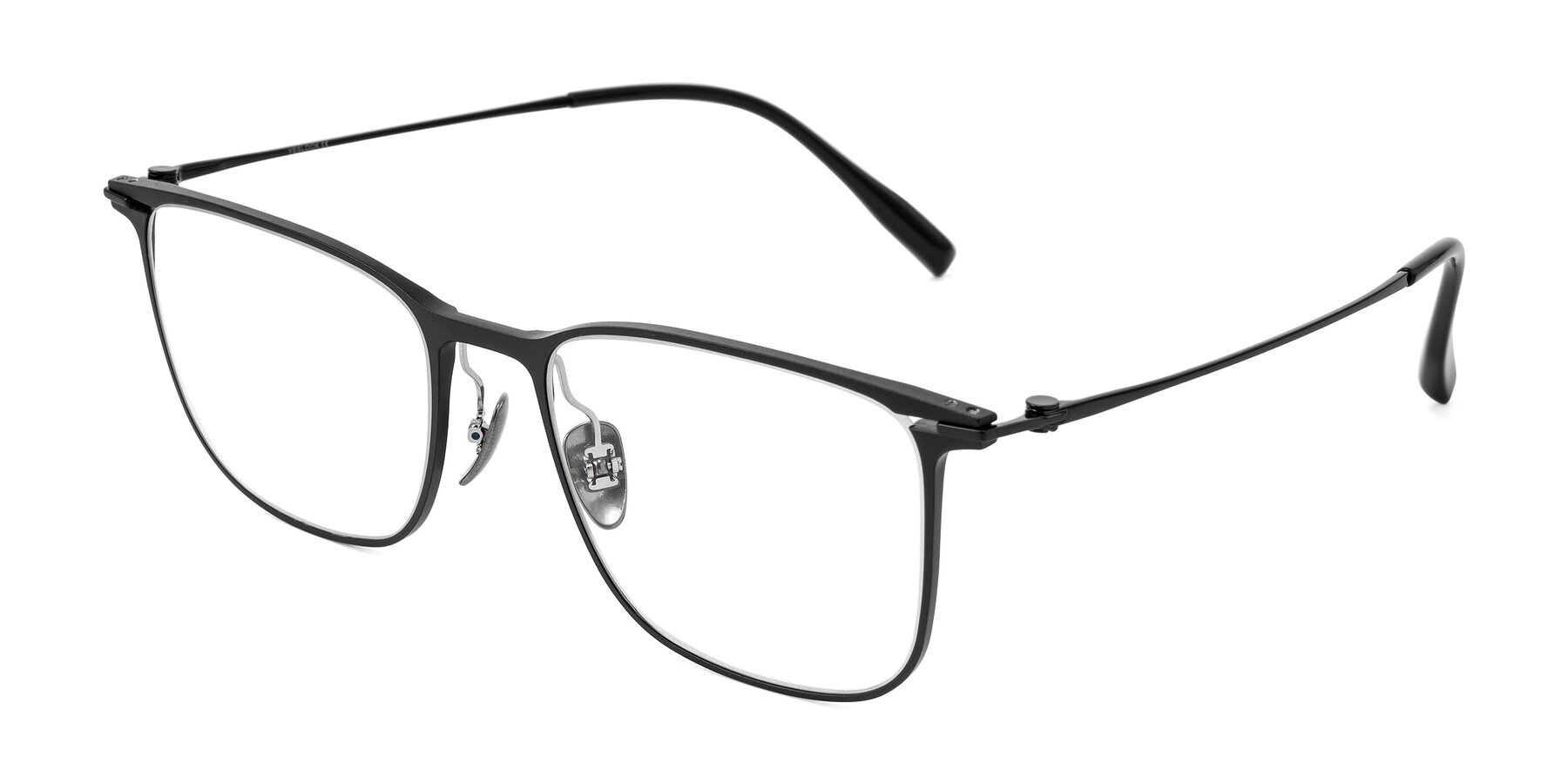 Angle of Moua in Black with Clear Eyeglass Lenses